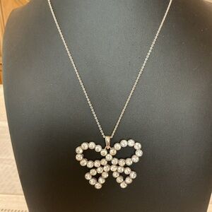 Avon Clear Rhinestone Silver Tone Pendant Necklace